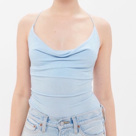 Urban Outfitters Tops - Urban Outfitters Jessica Cowl Neck Strappy Back Jewel Blue Cami